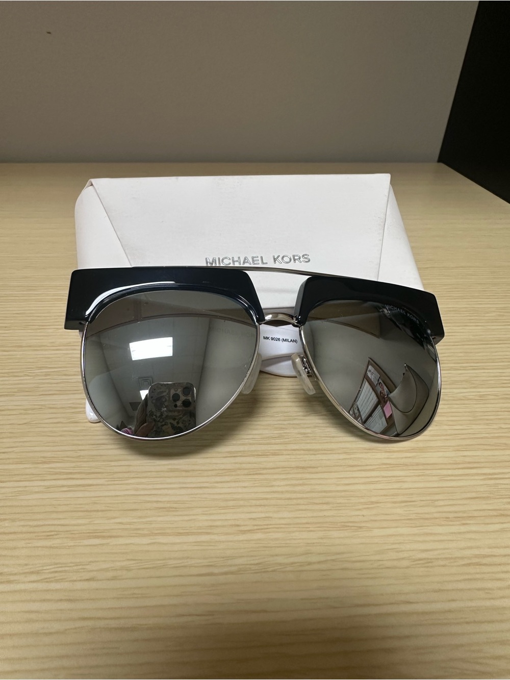 Michael Kors Black Frame with Silver Mirrored Lenses Sunglasses